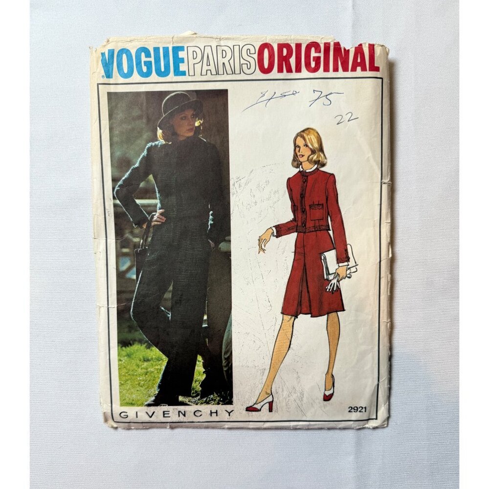 Vtg Givenchy Vogue Paris Original Sewing Pattern 2921 Jacket Skirt & Pants UNCUT